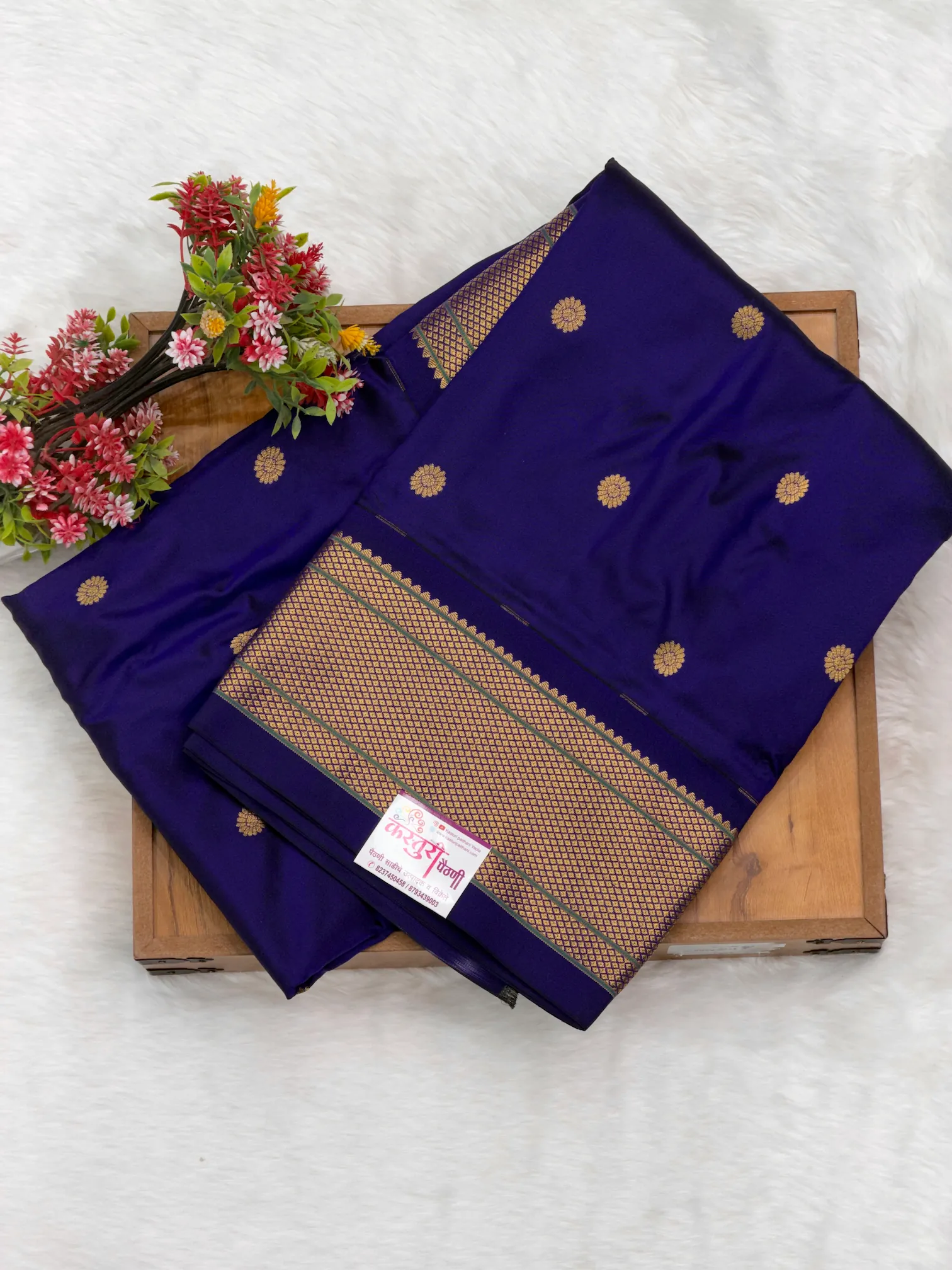 Pure Silk Maharani Paithani Neavy Blue H01
