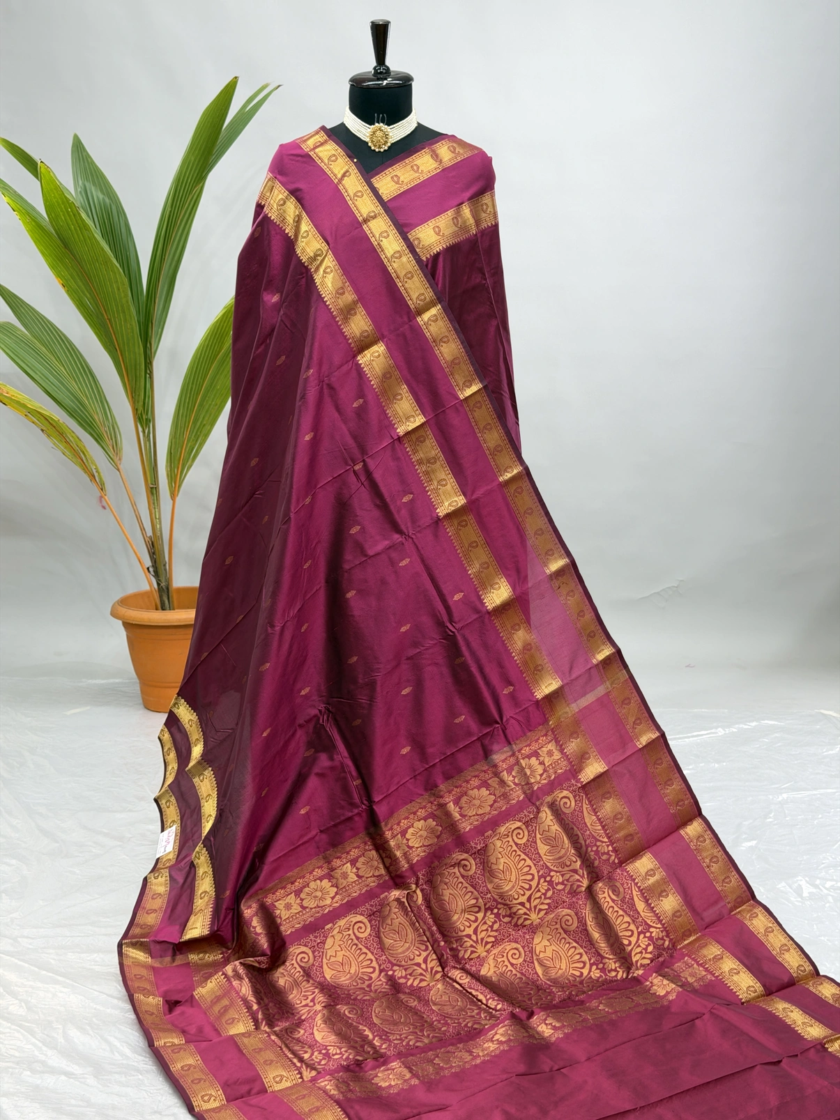 Pure Silk Kanjivaram Paithani Wine T11