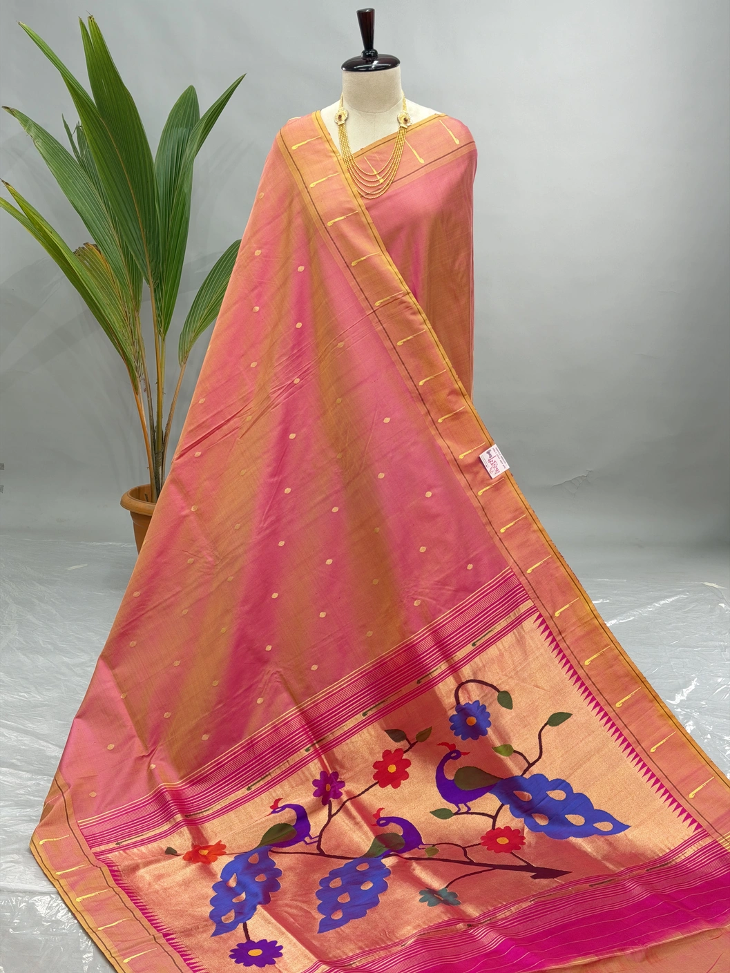 Muniya Paithani Pure Silk Handloom, Aboli Colour  N10