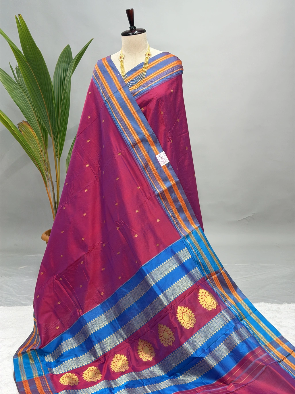 Pure Silk Narayanpeth Dual Tone Dalimbi Pink G10