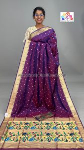 Kasturi Muniya Paithani Purple Colour