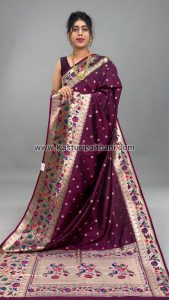 Janvi Brocade Paithani Wine Colour
