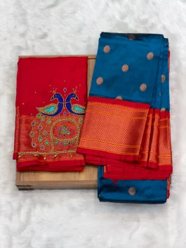 Kalanjali Paithani With Handloom Aariwork Blouse T10