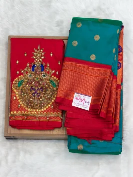 Kalanjali Paithani With Handloom Aari Work Blouse T10