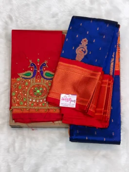 Kalanjali Paithani With Handloom Aariwork Blouse T10