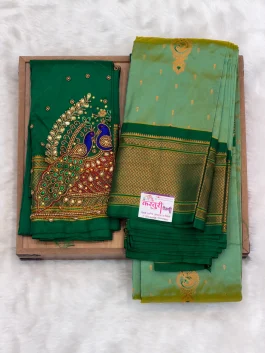 Kalanjali Paithani With Handloom Aariwork Blouse T10