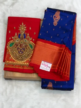 Kalanjali Paithani With Handloom Aariwork Blouse T10
