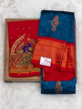 Kalanjali Paithani With Handloom Aariwork Blouse T10