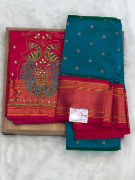 Kalanjali Paithani With Handloom Aariwork Blouse T10