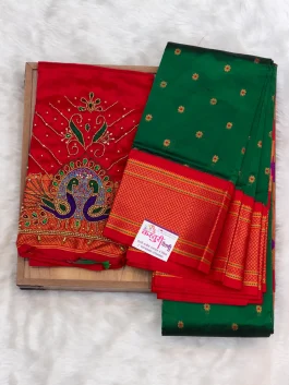 Kalanjali Paithani With Handloom Aariwork Blouse T10
