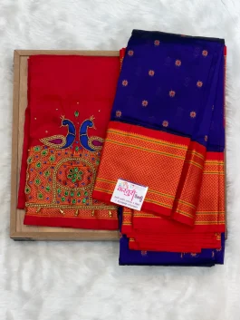 Kalanjali Paithani With Handloom Aariwork Blouse T10