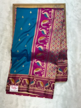 Swan Border Brocade Paithani U10