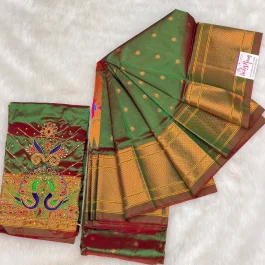 Kalanjali Paithani With Handwork Aariwork Blouse T10