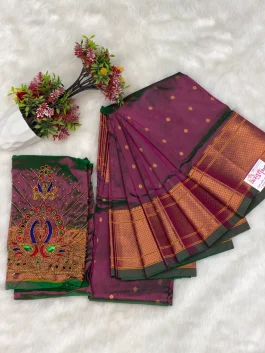 Kalanjali Paithani With Handwork Aariwork Blouse T10