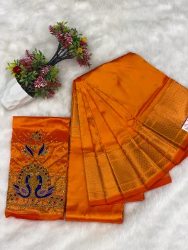 Kalanjali Paithani With Handwork Aariwork Blouse T10