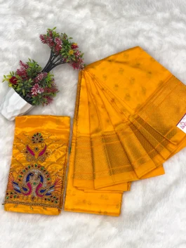 Kalanjali Paithani With Handwork Aariwork Blouse T10