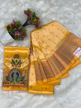 Kalanjali Paithani With Handwork Aariwork Blouse T10