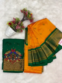 Kalanjali Paithani With Handwork Aariwork Blouse T10