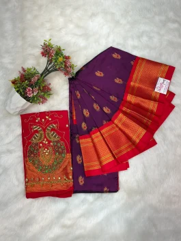 Kalanjali Paithani With Handwork Aariwork Blouse T10