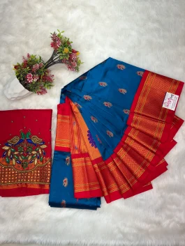 Kalanjali Paithani With Handwork Aariwork Blouse T10
