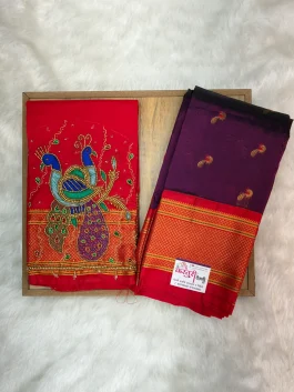 Kalanjali Paithani With Handloom Aariwork Blouse T10