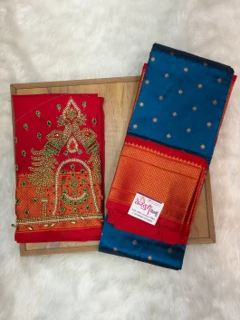 Kalanjali Paithani With Handloom Aariwork Blouse T10