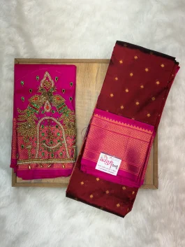 Kalanjali Paithani With Handloom Aariwork Blouse T10
