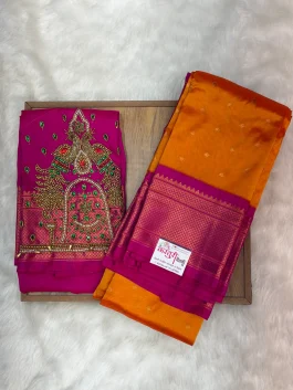 Kalanjali Paithani With Handloom Aari Work Blouse T10