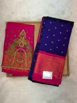 Kalanjali Paithani With Handloom Aariwork Blouse T10