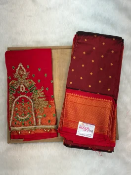 Kalanjali Paithani With Handloom Aariwork Blouse T10