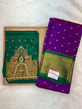Kalanjali Paithani With Handloom Aariwork Blouse T10