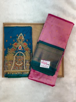 Kalanjali Paithani With Handloom Aariwork Blouse T10