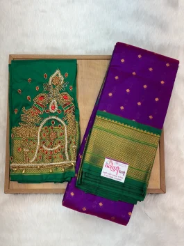 Kalanjali Paithani With Handloom Aariwork Blouse T10