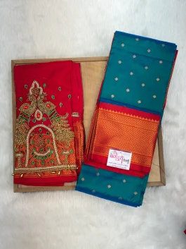 Kalanjali Paithani With Handloom Aariwork Blouse T10