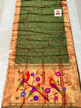 Pure Silk Muniya Paithani N10