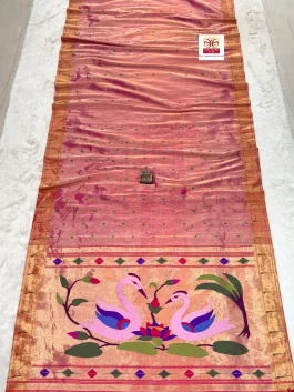 Pure Silk Handloom Tissue Muniya Paithani B10