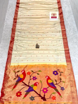 Pure Silk Handloom Tissue Muniya Paithani B10