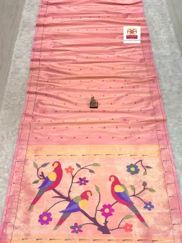 Pure Silk Handloom Tissue Muniya Paithani B10