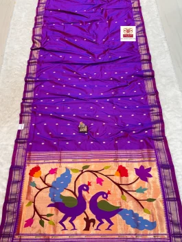 Pure Silk Big Peacock Pallu Handloom Yeola Paithani D10