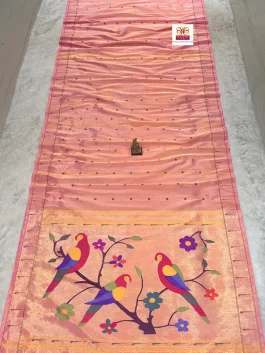 Pure Silk Handloom Tissue Muniya Paithani B10