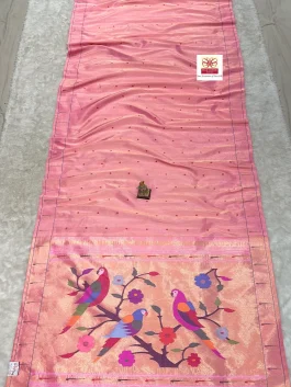 Pure Silk Handloom Tissue Muniya Paithani B10