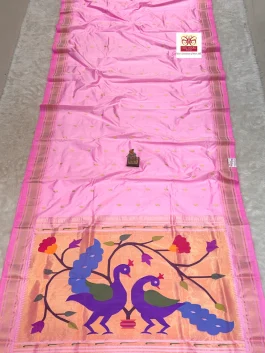 Pure Silk Big Peacock Pallu Handloom Yeola Paithani D10