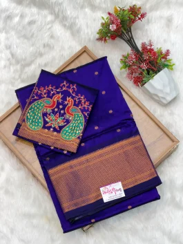 Sanjana Aariwork Jambhala / Violet Saree Q11