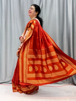 Soft Silk Narayanpeth Rust Orange L01