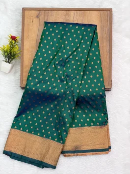 Rasika Kalanjali Paithani Bottle Green E12