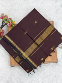 Maheshwari Cotton Saree Chocolaty U11
