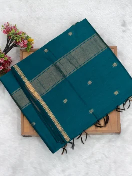 Maheshwari Cotton Saree Sea Green Y11