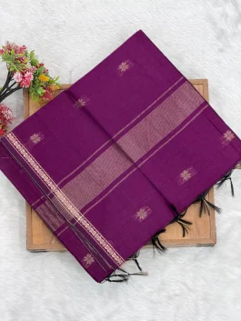 Maheshwari Cotton Wine Saree U11