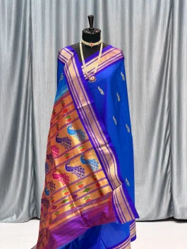 Pure Silk Tissue Pallu Paithani Chintamani B12
