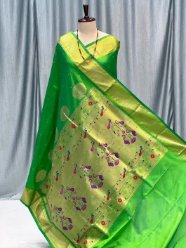 Pure Silk Kalanjali Paithani Powerloom Popati L12